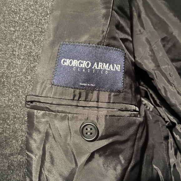 Giorgio Armani Classico Charcoal Gray Black Men's Wool & Cashmere Blazer 44R - Picture 13 of 16